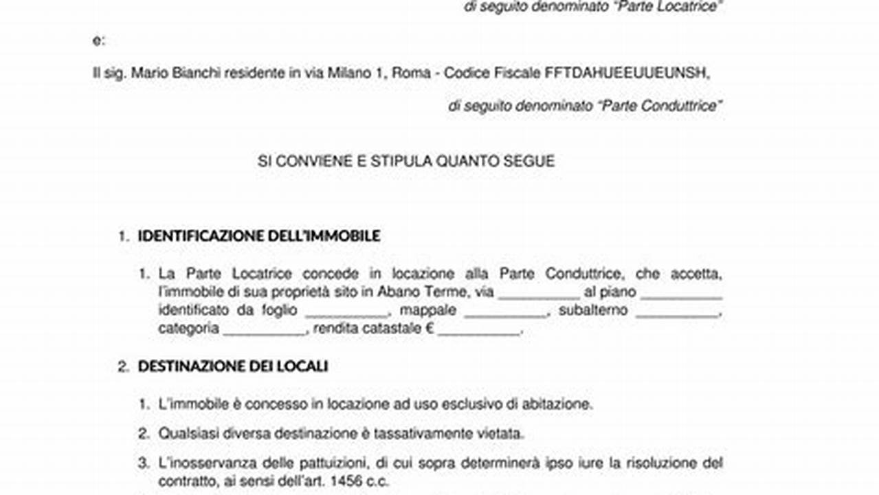 Modello Di Contratto Di Locazione Ad Uso Abitativo Ammobiliato Associazione Nazionale Proprietari Immobiliari (ANPI), IT Modello