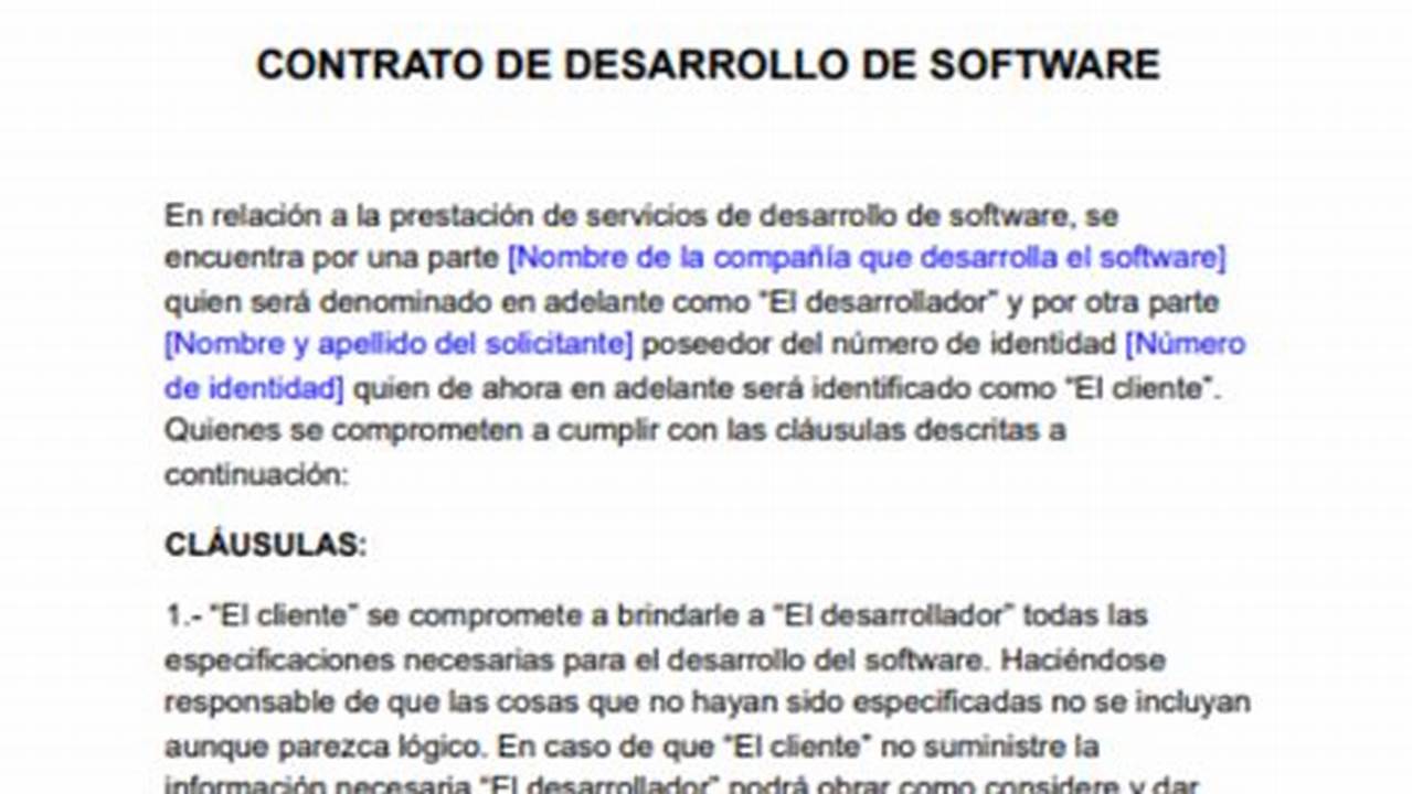 Modelo De Contrato De Desarrollo De Software Argentina