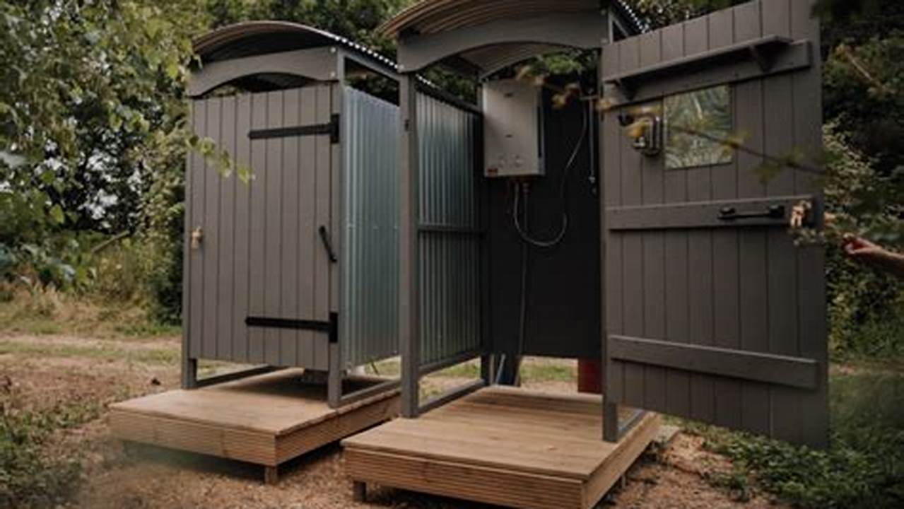 Modern Toilet And Shower Block, Camping