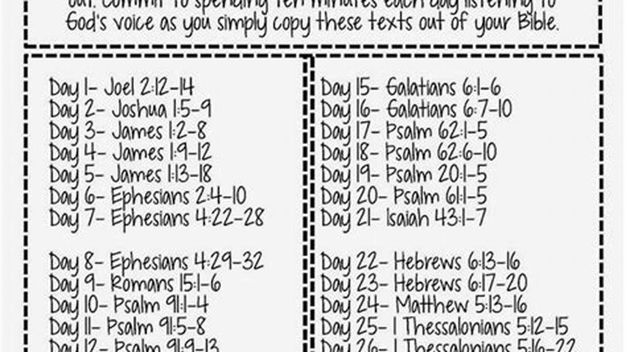 Monthly Scripture Writing Plan 2024