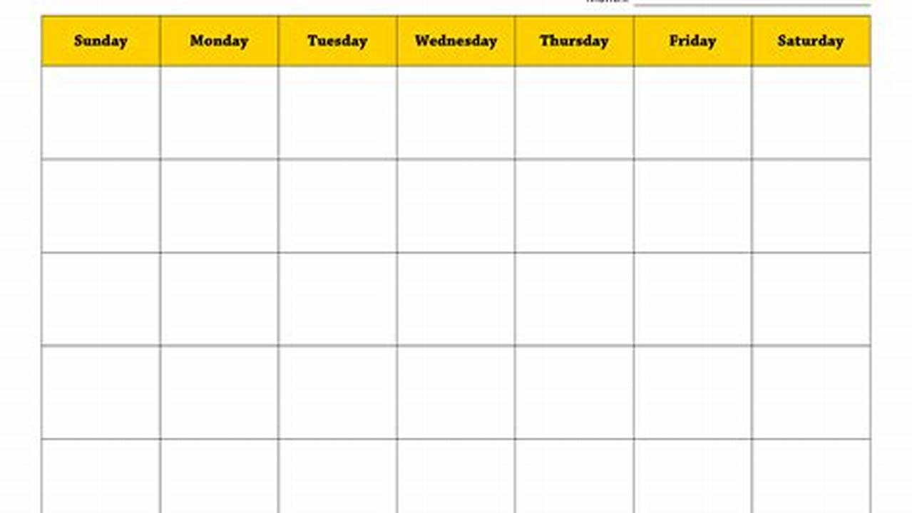 Monthly Work Schedule Template 2024 Calendar