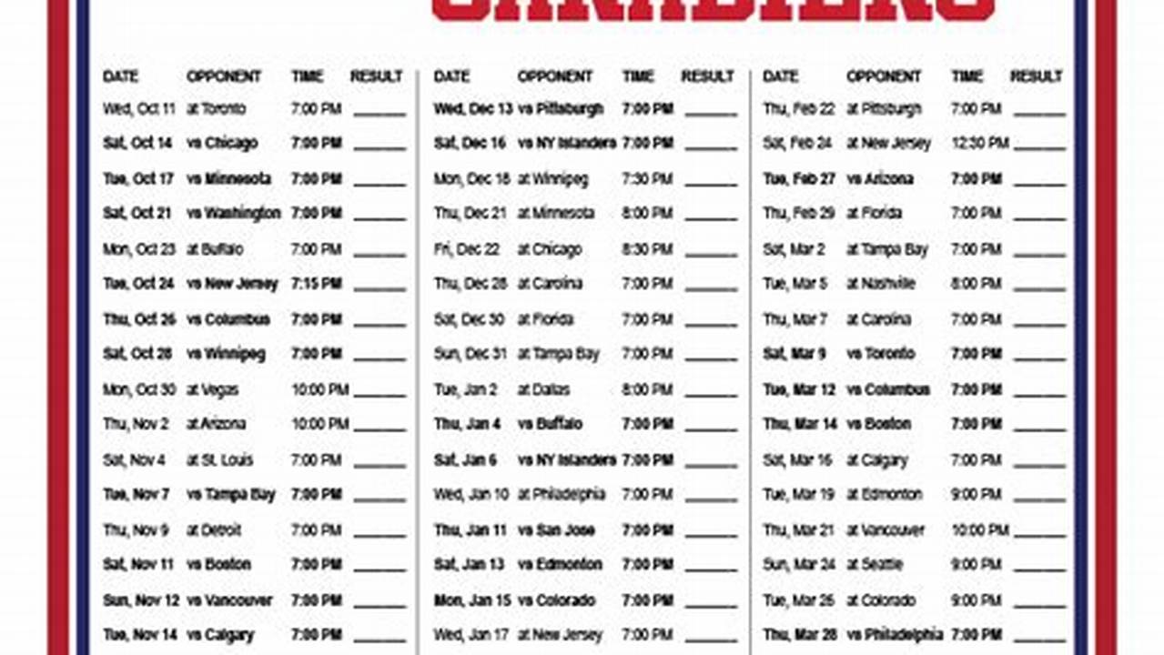 Montreal Canadiens Schedule 2024-25