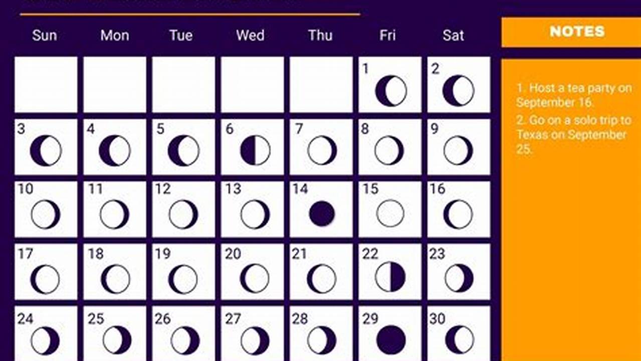 Moon Schedule September 2024