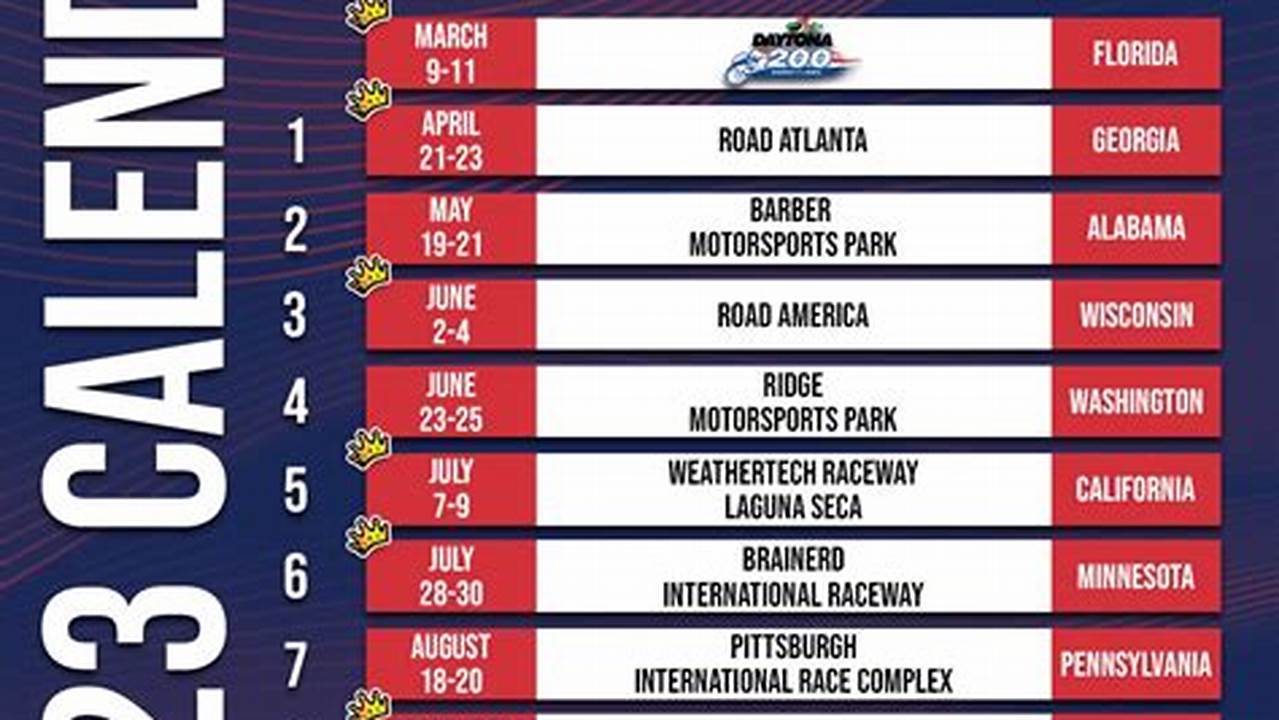 Motoamerica 2024 Schedule Of Events Calendar