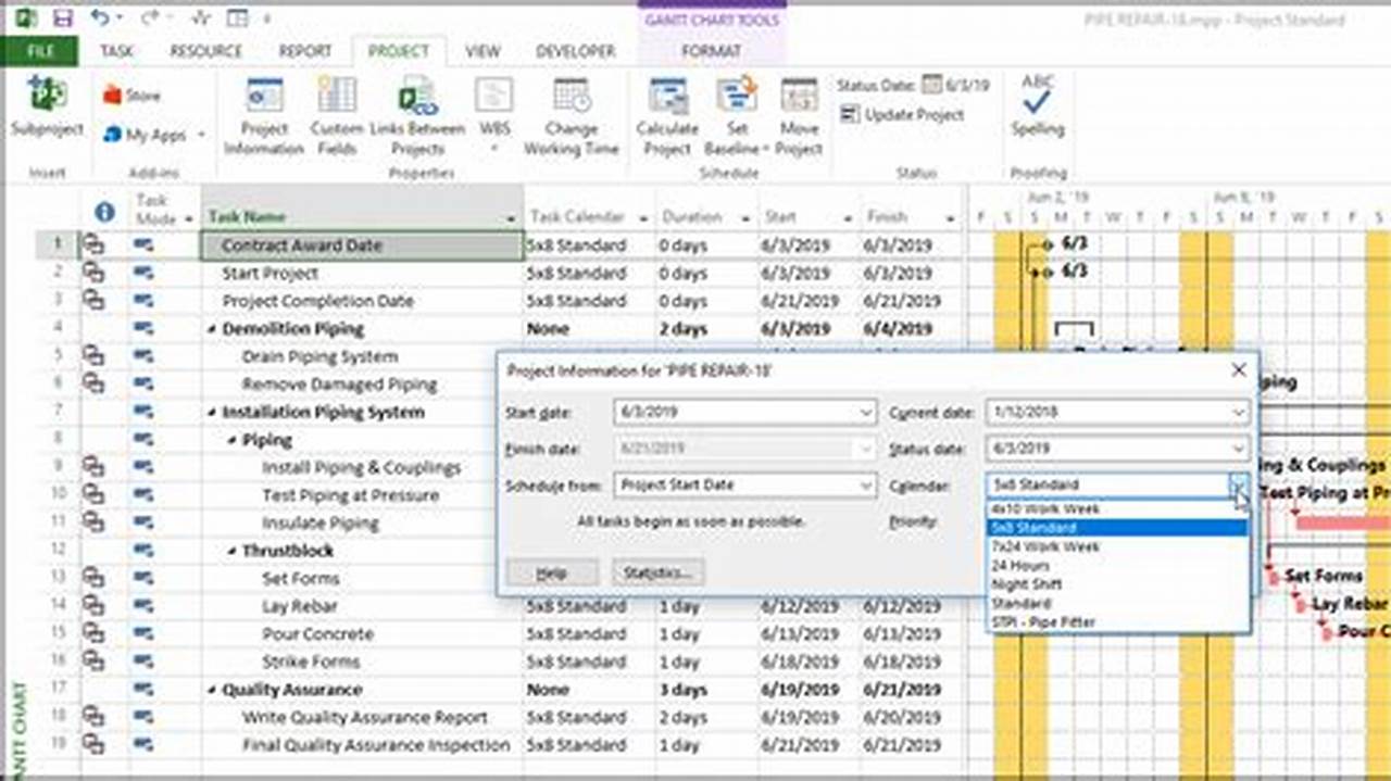 Ms Project Copy Calendar From One Project To Another