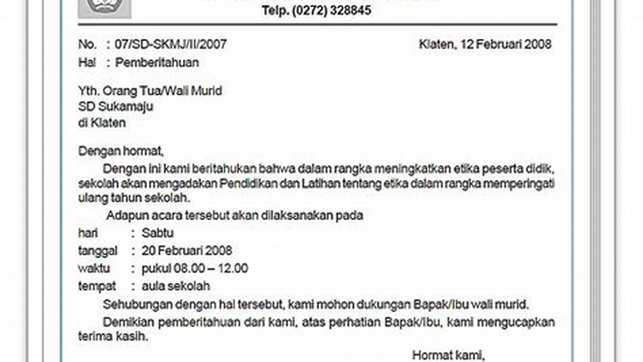 Nama Lengkap, Contoh Surat