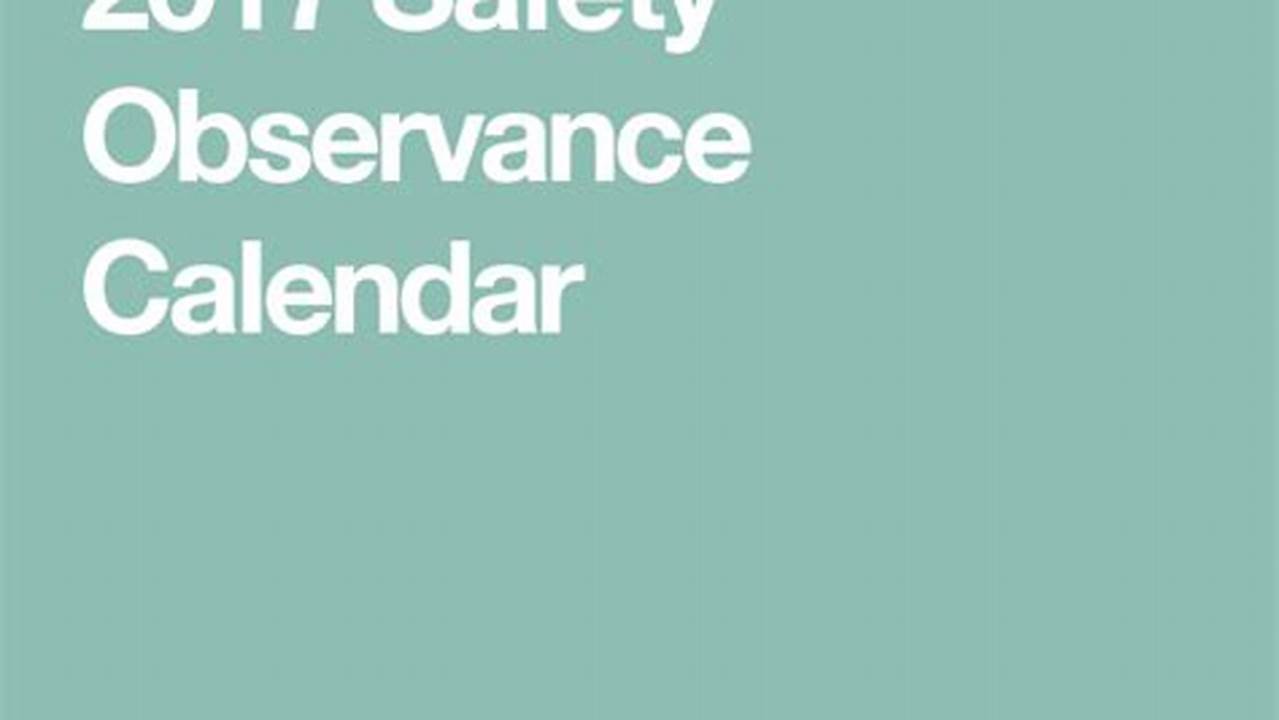 National Safety Council Calendar