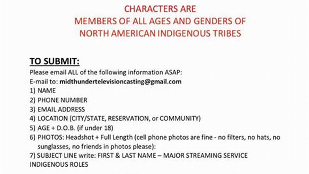 Native American Casting Calls 2024