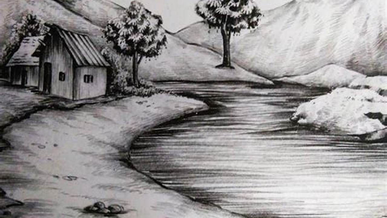 Natural Scenery Pencil Sketch: A Serene Journey into the Realm of Art