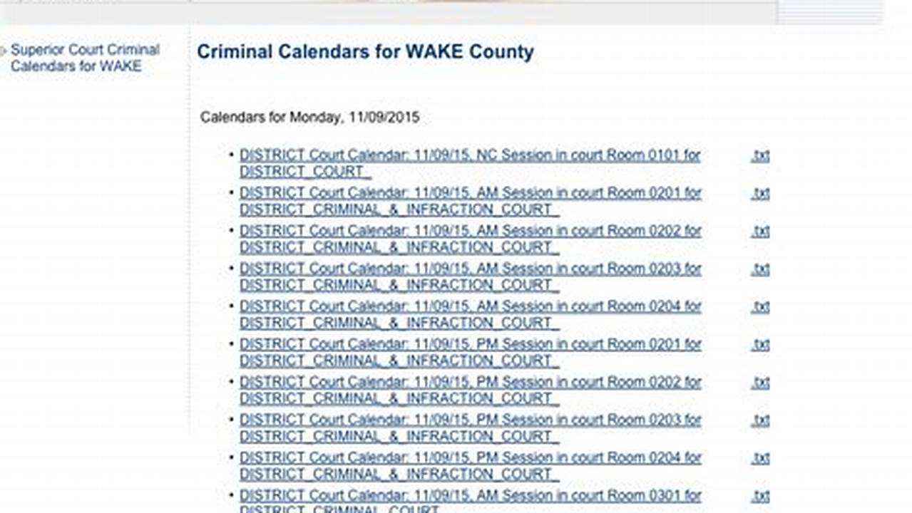 Nc Court Calendar Defendant Name Search