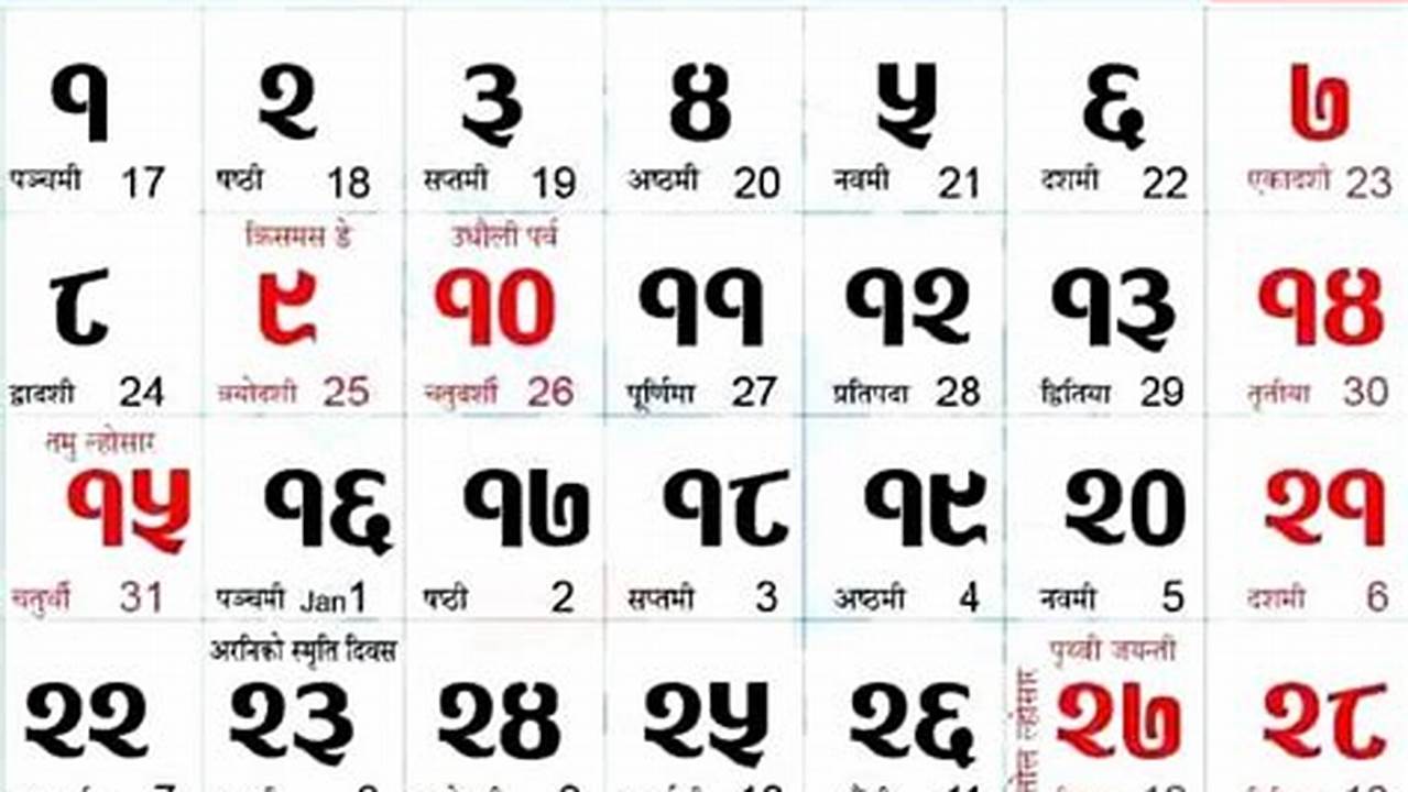 Nepali Calendar 2024 Patro