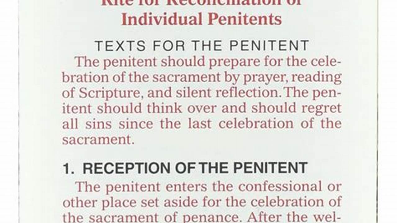 New Rite Of Penance 2024