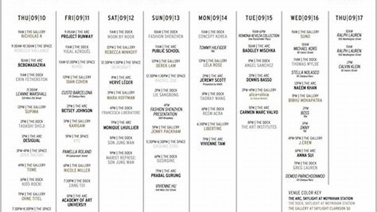 New York Fashion Week 2024 Schedule