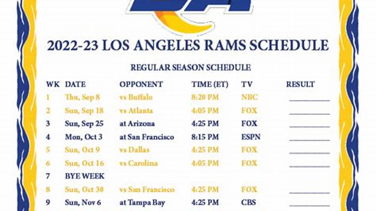 Nfl Rams Printable Schedule 2024