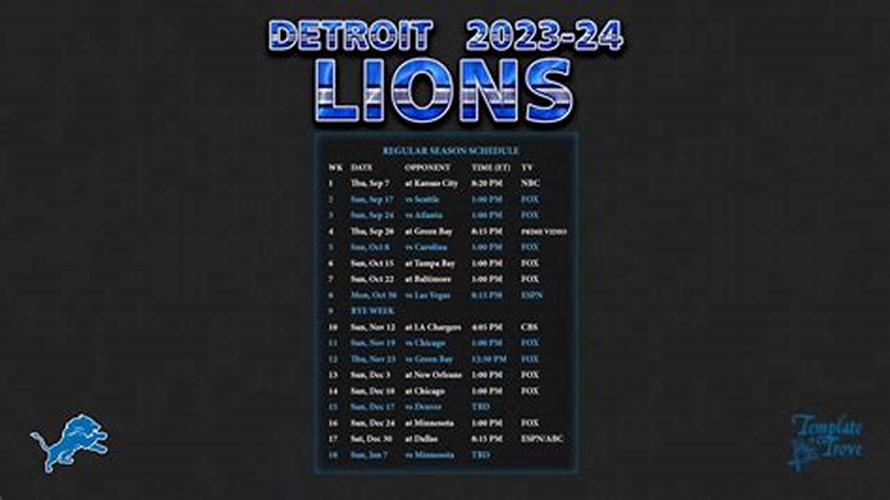 Nfl Schedule Lions 2024