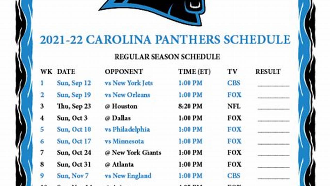 Nfl Schedule Panthers 2024