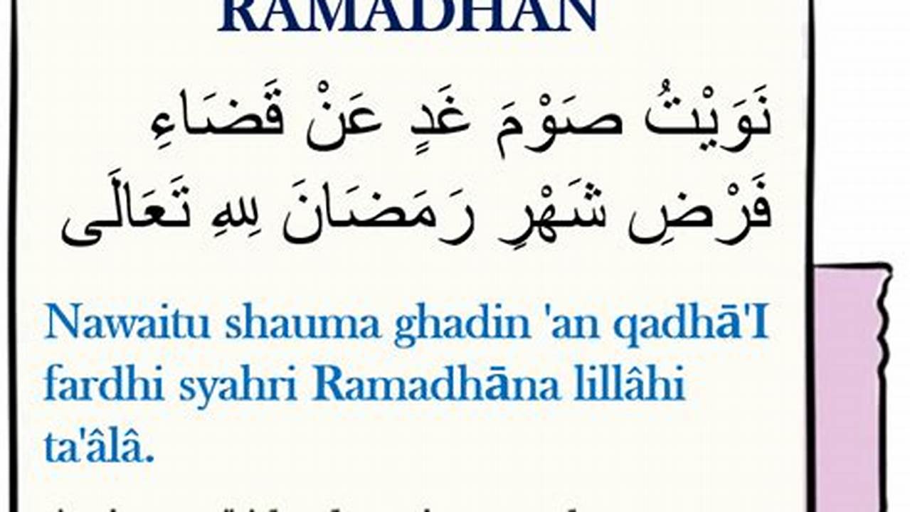 Niat Puasa Qadha, Ramadhan