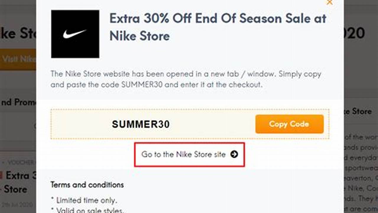 Nike Promo Codes 2024 November