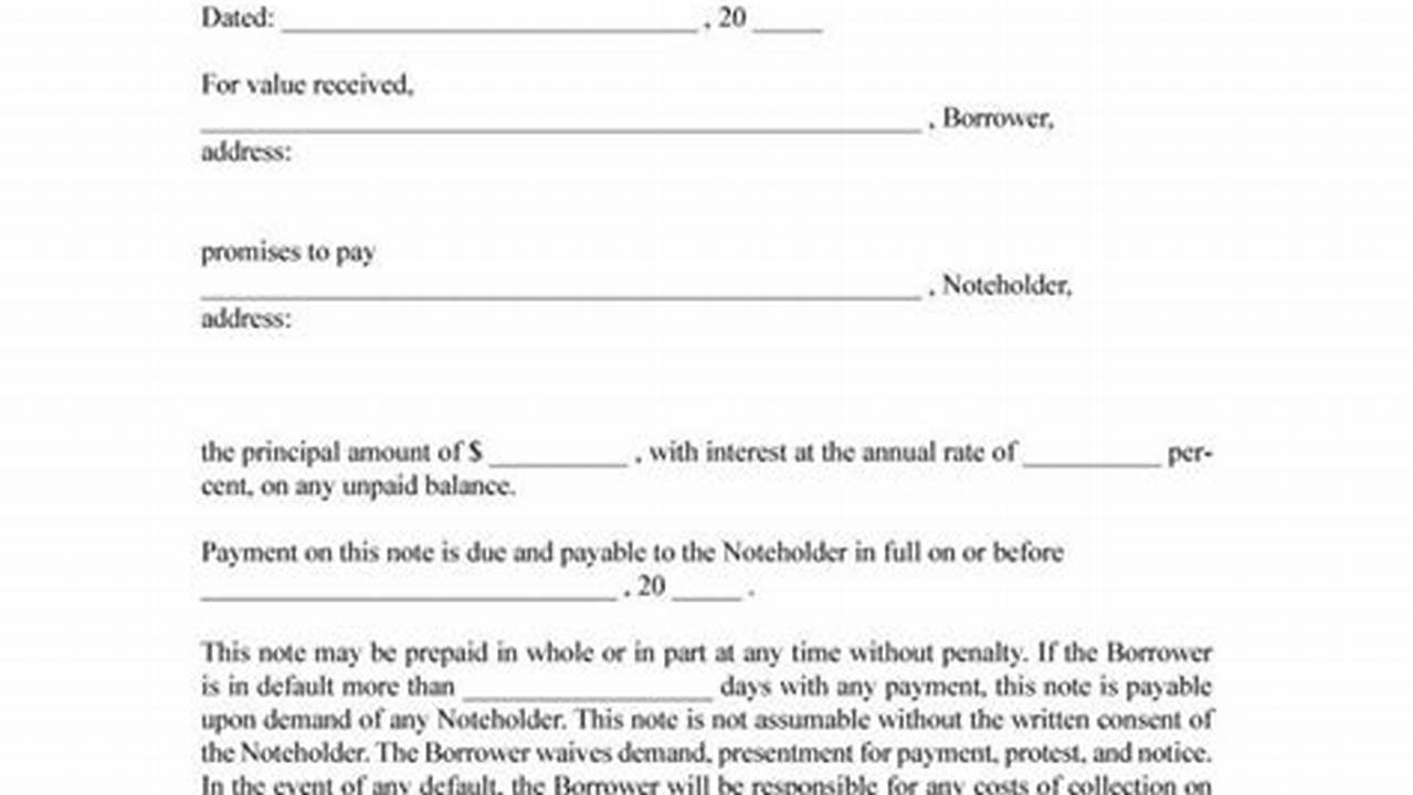 Note Payable Template: A Comprehensive Guide to Streamline Your Business Finance