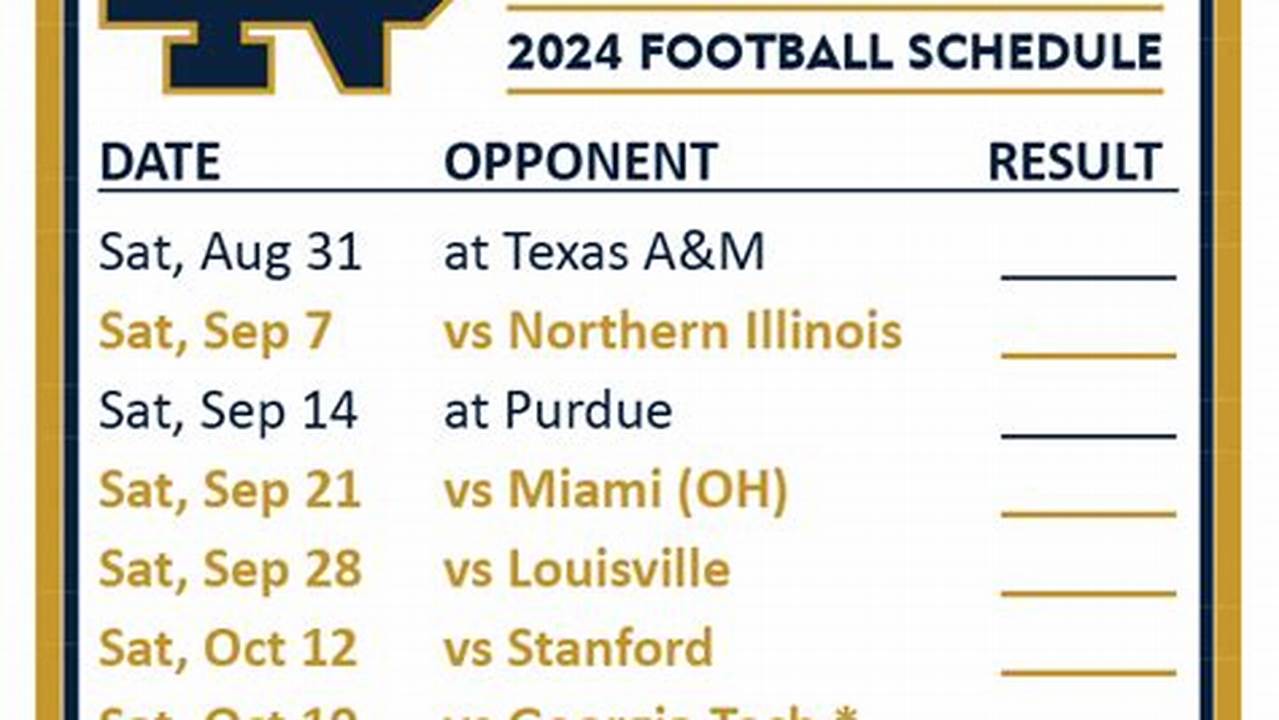 Notre Dame 2024 Schedule