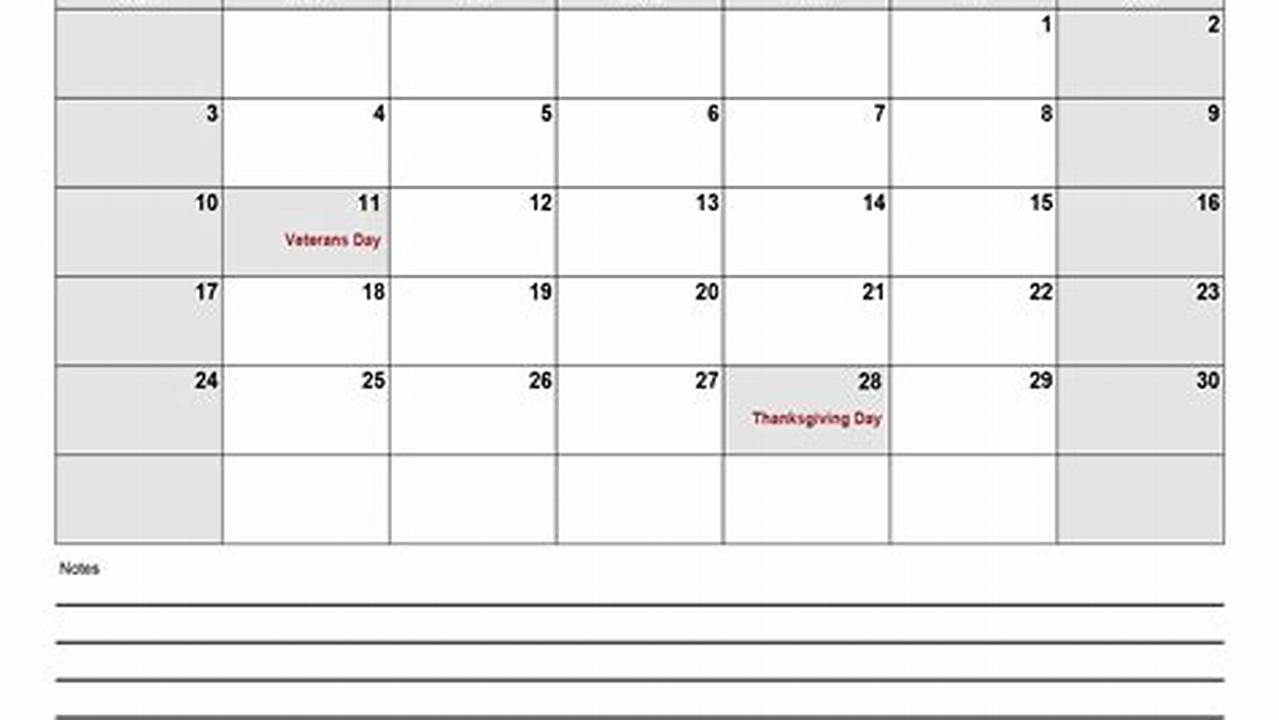 November 2024 Calendar Doc