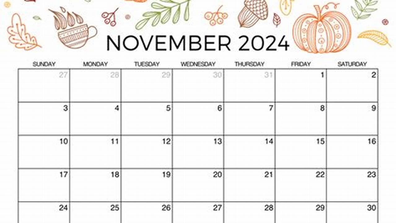 November 2024 Calendar For Kids