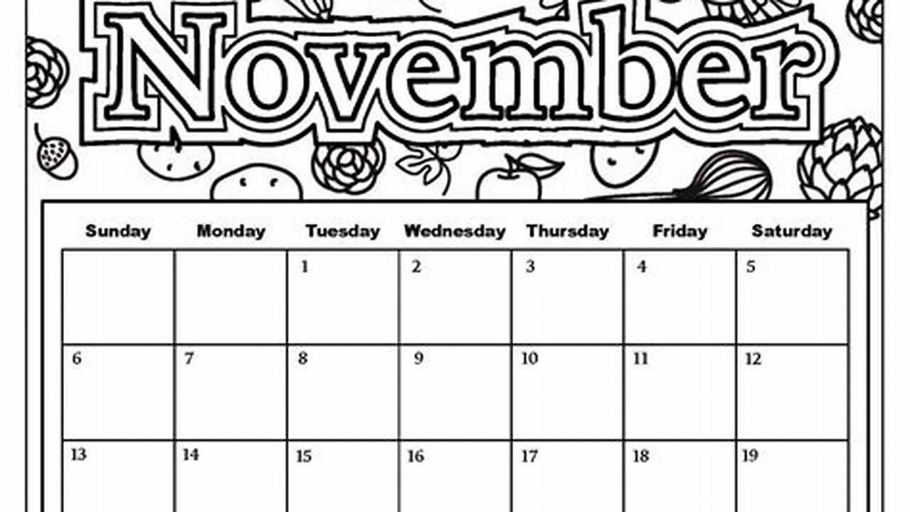 November And December 2024 Calendar Printable Coloring Worksheets