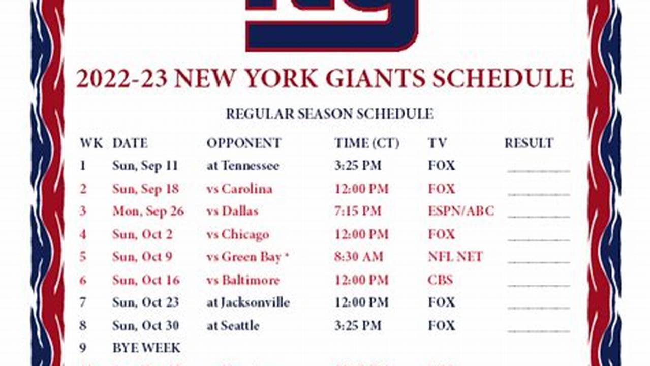 Ny Giants Preseason Schedule 2024
