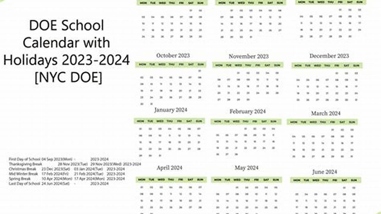 Nyc Doe Schedule 2024-23