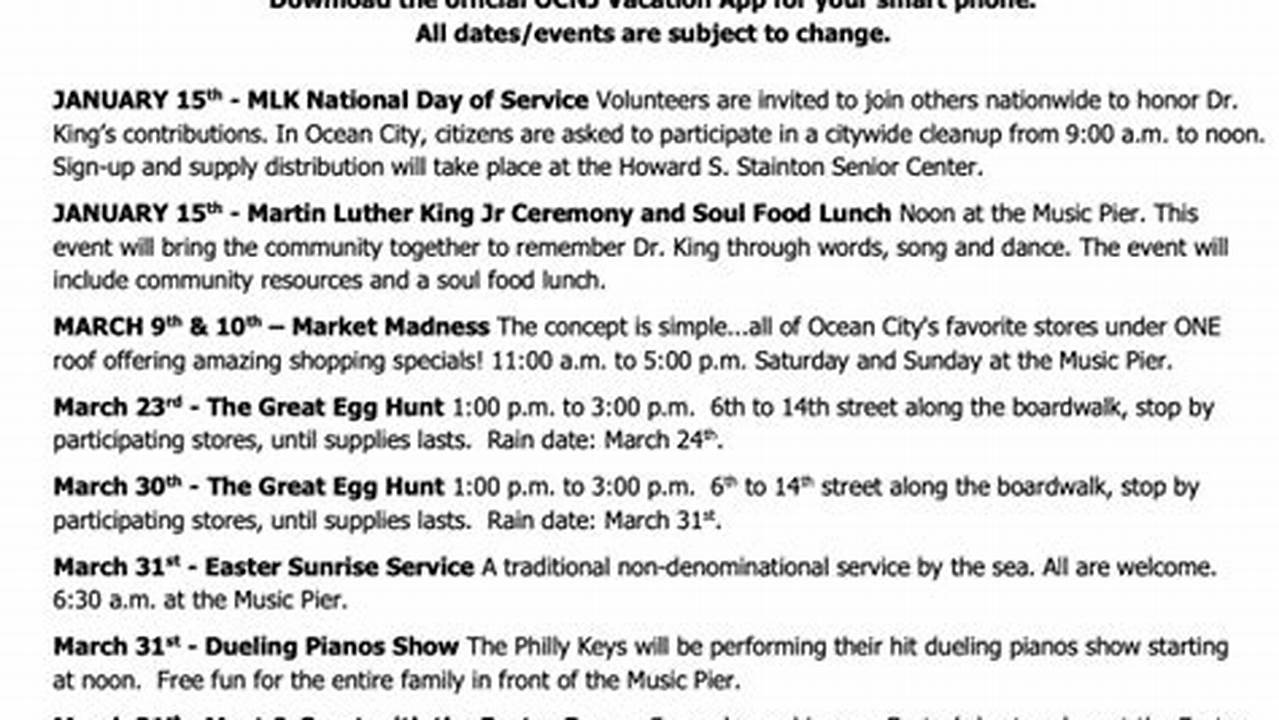 Ocean City Nj Calendar Of Events 2024