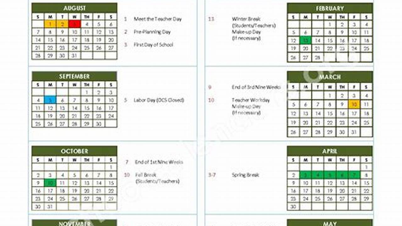 Oconee County School Calendar 24-25