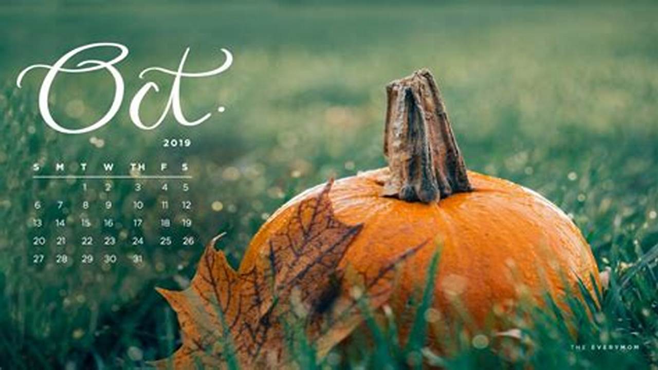 October 2024 Calendar Desktop Background
