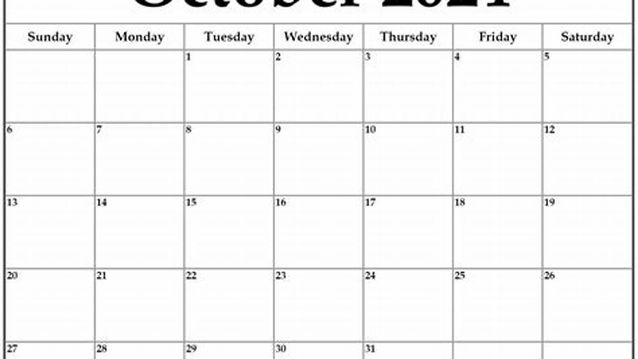 October 2024 Calendar Printable Free Free Template