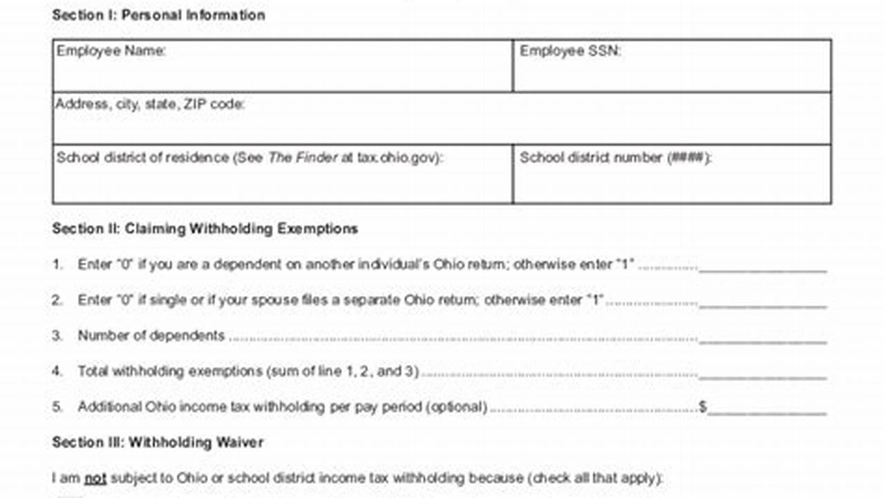 Ohio Tax Withholding Form 2024