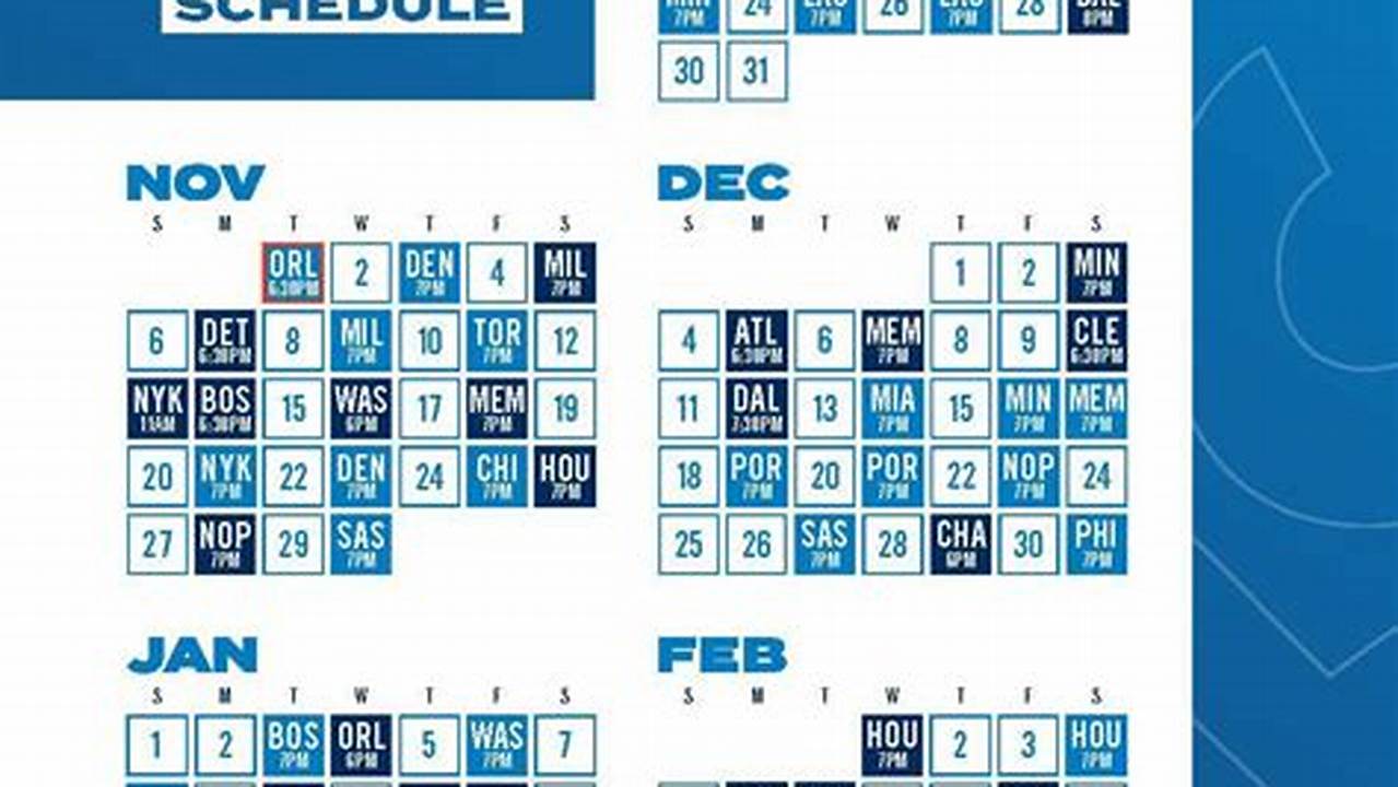 Okc Thunder Schedule Calendar