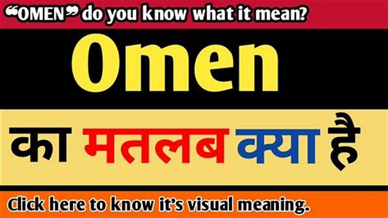 Omen Meaning In Hindi Translation