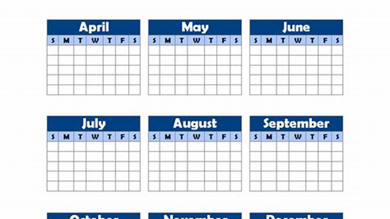 One Page Yearly Calendar Template