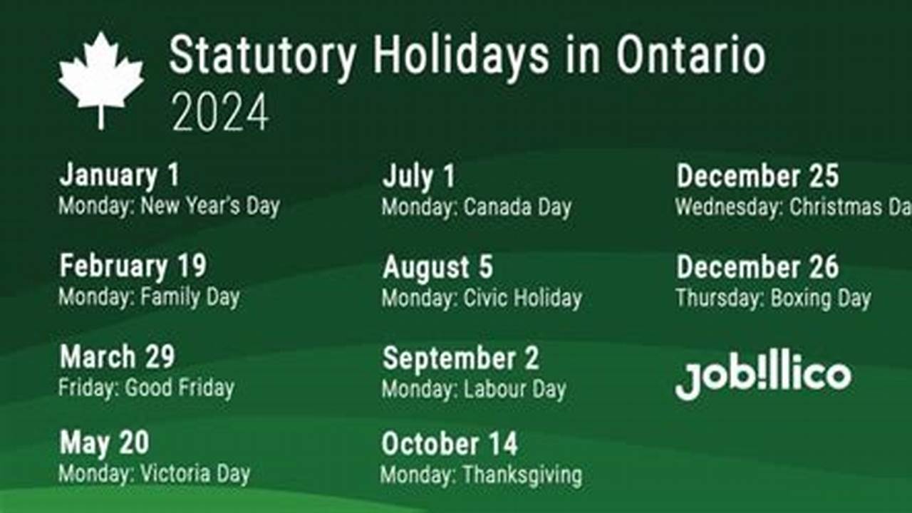 Ontario Statutory Holidays 2024