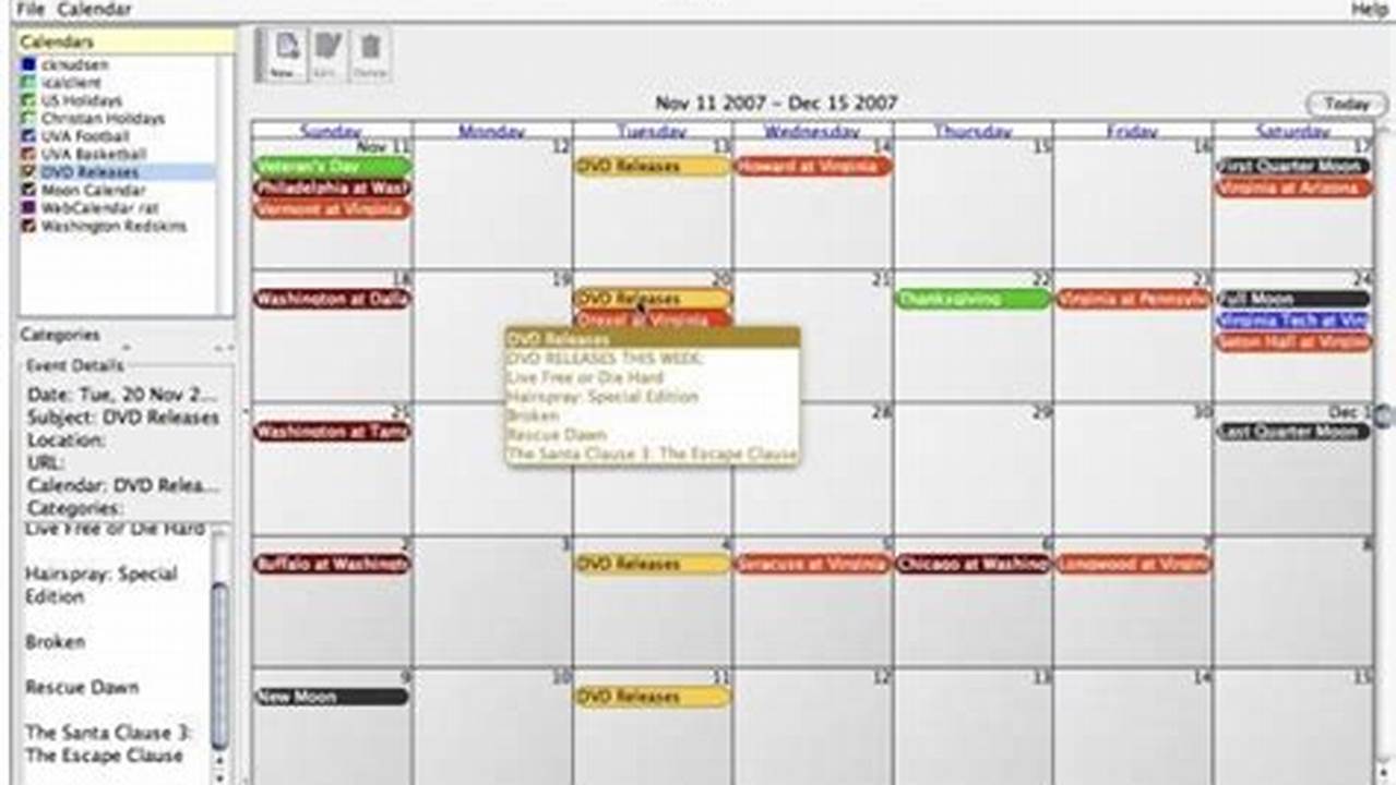 Open Source Calendar Application