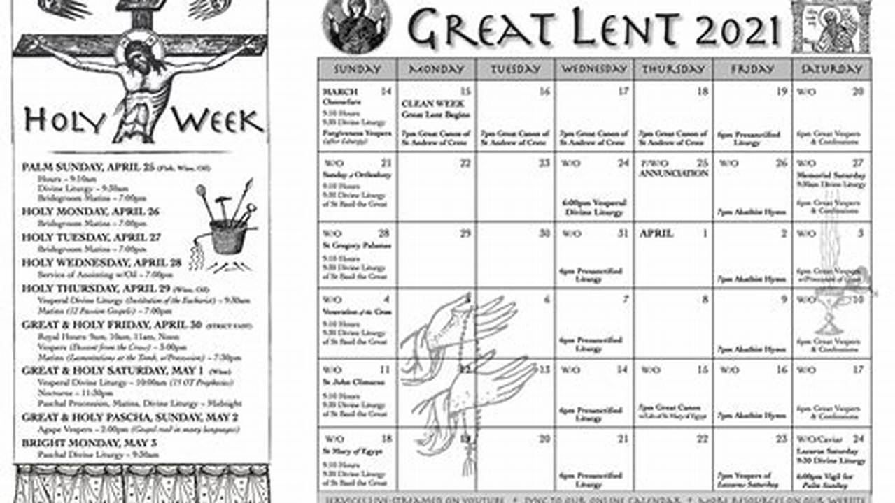Orthodox Lenten Calendar 2024