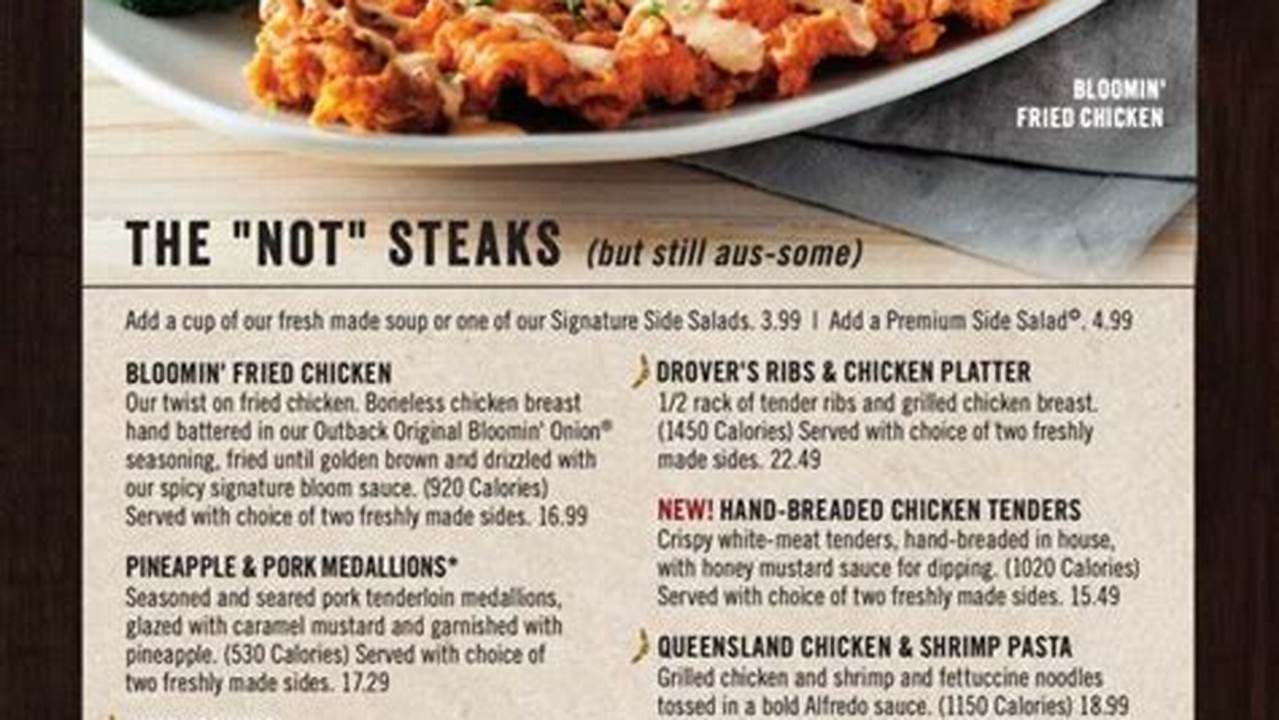 Outback Steakhouse Menu With Prices 2024