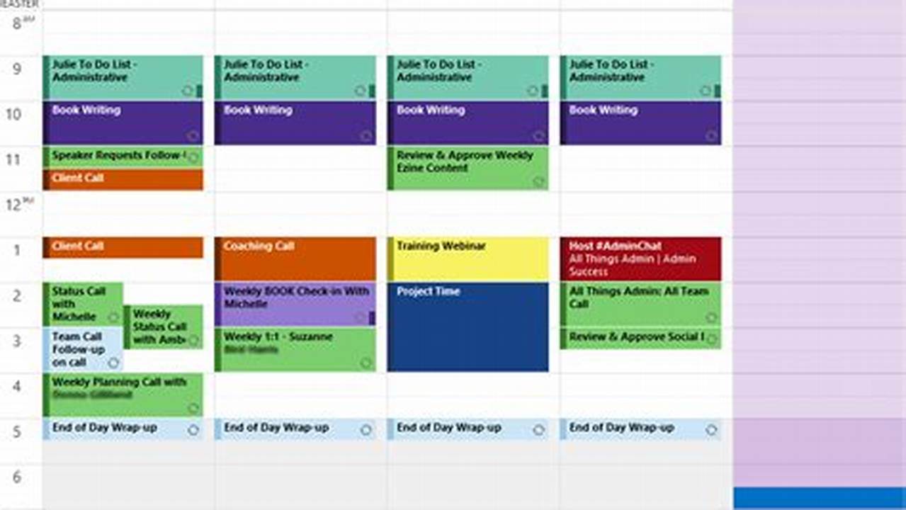 Outlook Calendar Color Coding Ideas