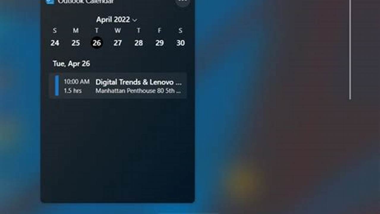 Outlook Calendar Widget Windows 11 Reddit