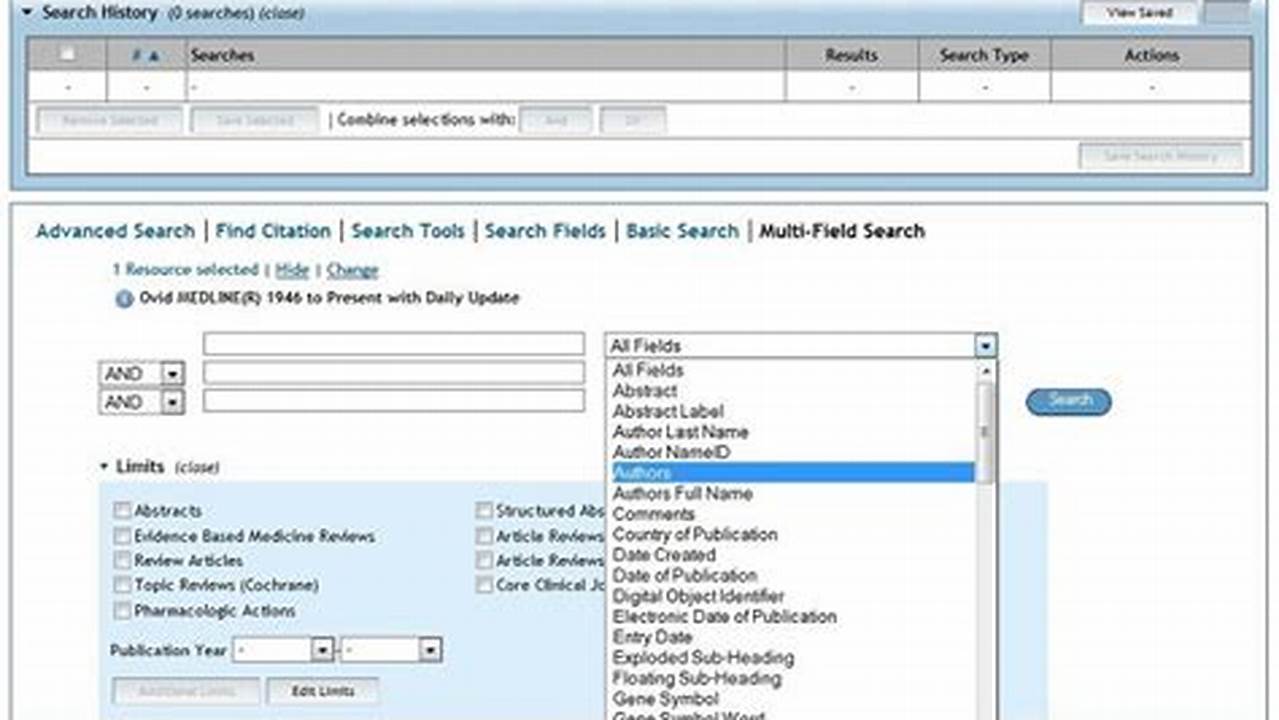 Ovid Database Search