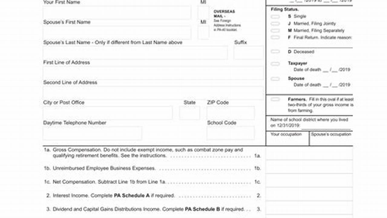 Pa Income Tax Forms 2024