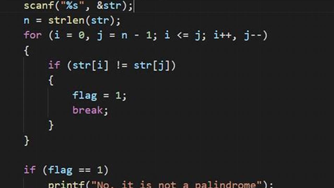 Palindrome String In C++