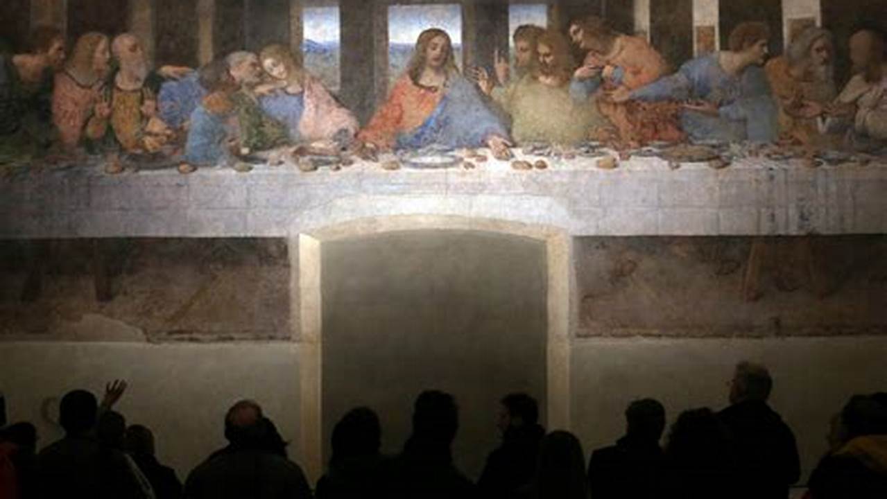 Palm Sunday Of The Lord&#039;s Passion Visitors Are Pictured In A File Photo Looking At Leonardo Da Vinci&#039;s The Last Supper On A Refectory Wall At Santa Maria Delle Grazie Church In., 2024