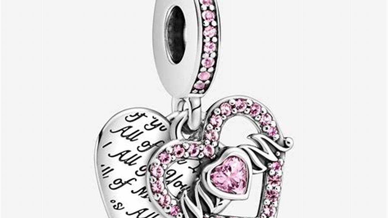 Pandora Pandora Heart And Mom Dangle Charm 799402C01 Silver/Pink., 2024