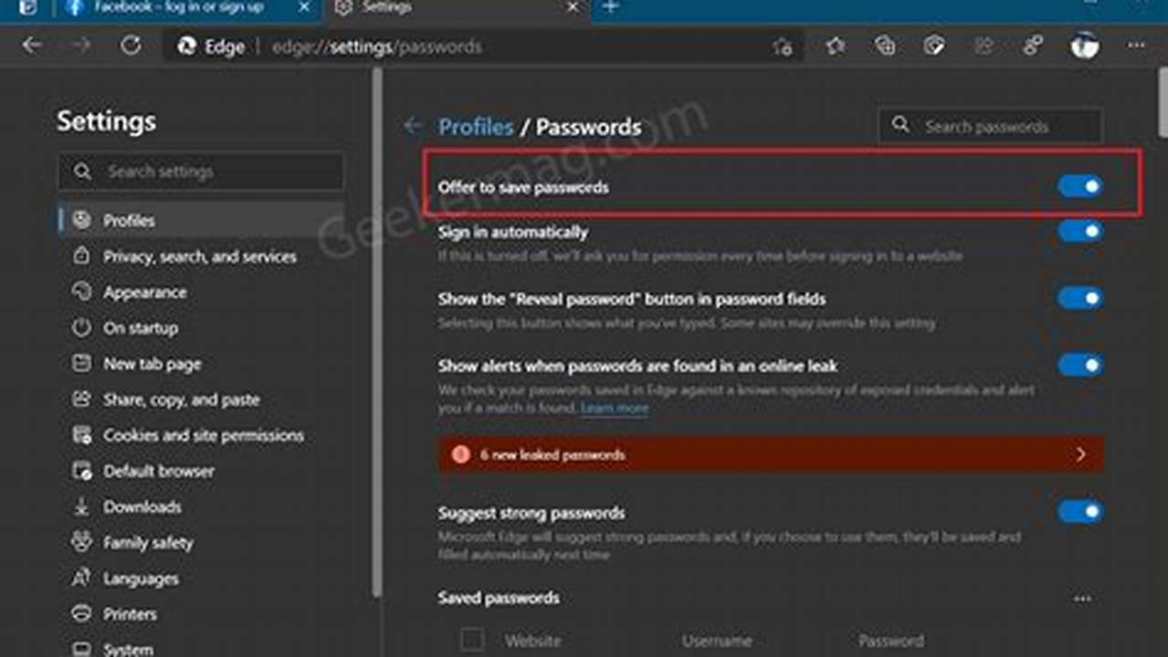 Passwords July 21 2024 Microsoft Edge