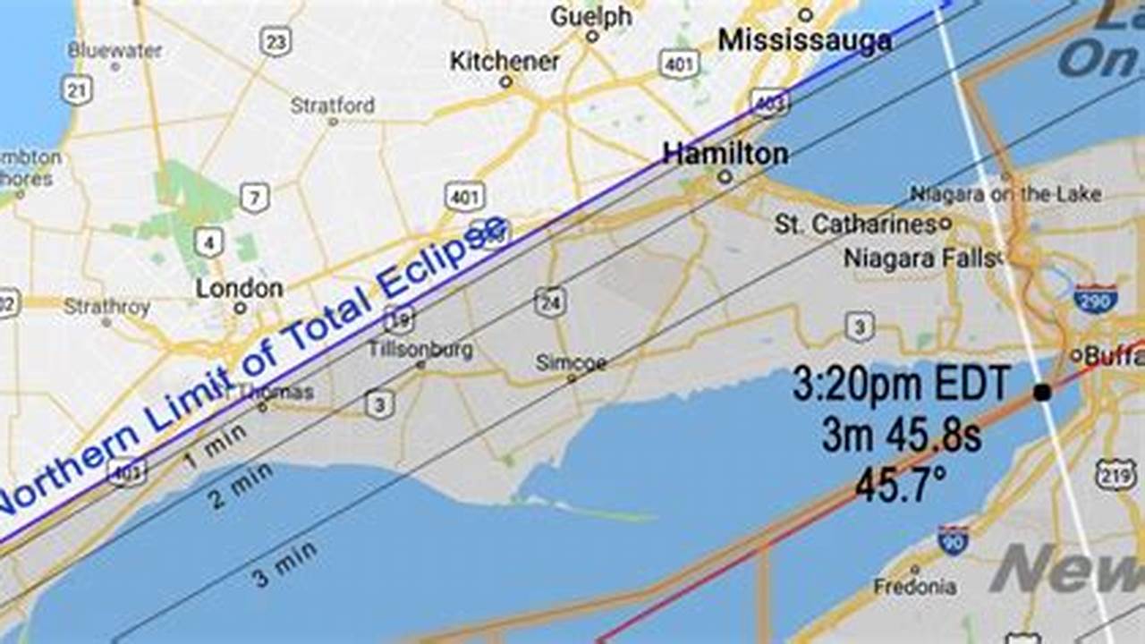 Path Of Totality Solar Eclipse 2024 Ontario Canada